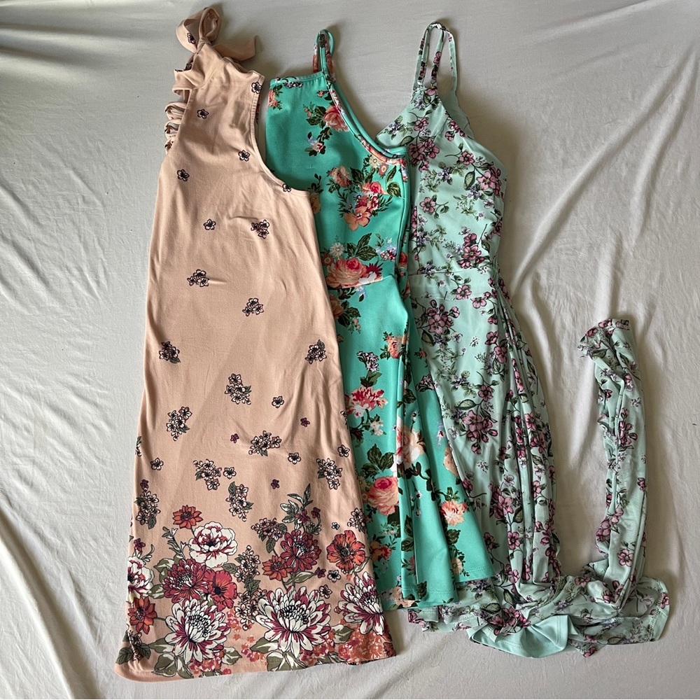3 Floral Pull Over Dresses | Sizes Large & XL | No Boundaries